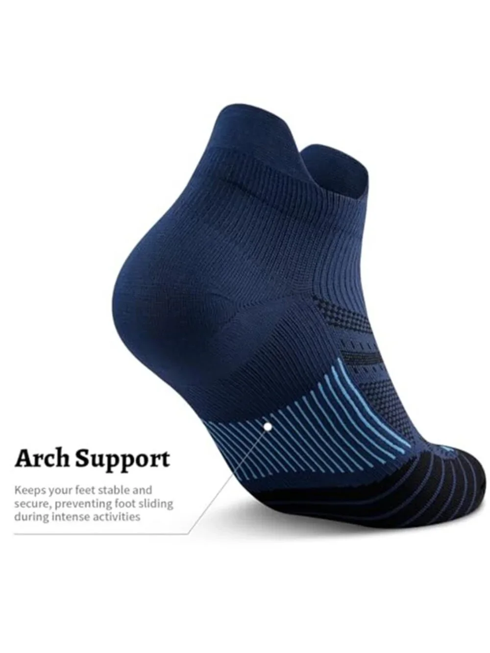 6 Pairs Unisex Compression Socks Ankle Running Socks for Plantar Fasciitis